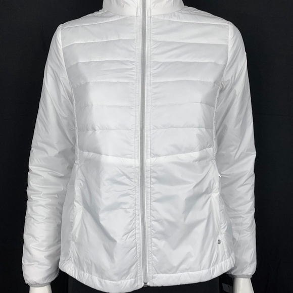 LUHTA Full Zip Nylon Windbreaker Lightweight Puffer Jacket White Sz 6 NWT - Picture 2 of 14